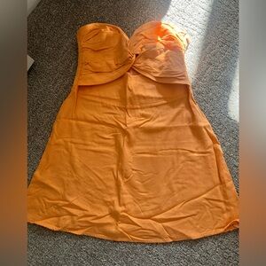 Princess Polly Strapless Dress in Bright Orange